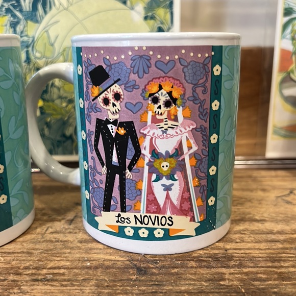 Skeleton Wedding “Los Novios” Mugs, set of 2 - Picture 2 of 4